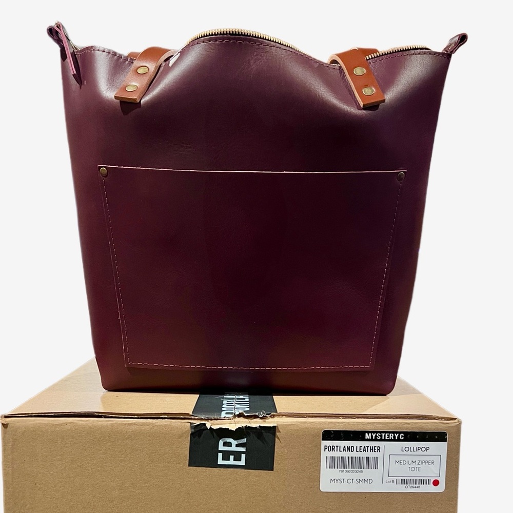 Portland Leather Lollipop medium Zipper Tote